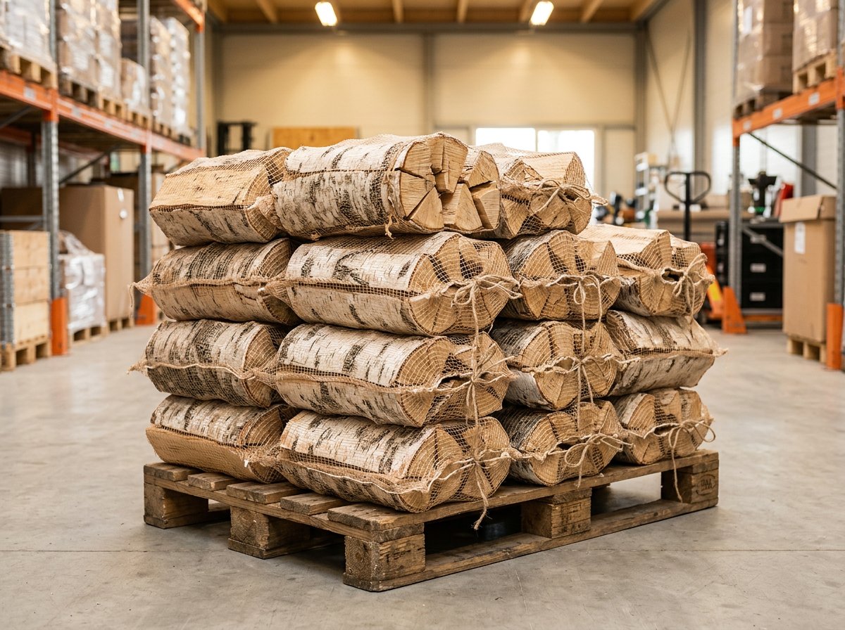 Берёзовые дрова в сетках 40 л — доставка в Ессентуки